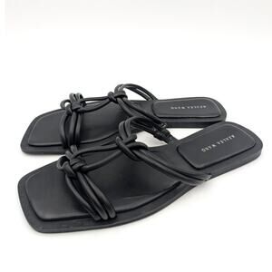 Azalea Wang Stetson Tubular Straps Knot Flat Sandals Womens Black Size US11 EU41